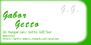 gabor getto business card